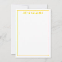 THANK YOU NOTE modern simple name sunny yellow