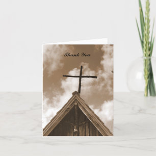 Thank You Note, Old Church Sepia, Blank Inside Card