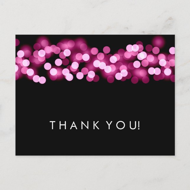 Thank You Note Pink Hollywood Glam Postcard (Front)