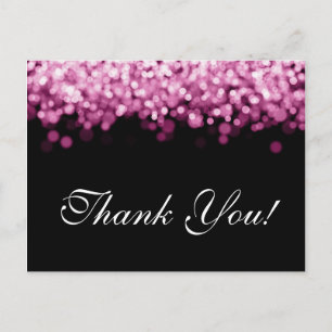 Thank You Note Pink Lights Postcard