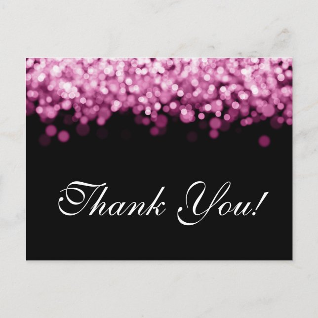 Thank You Note Pink Lights Postcard (Front)