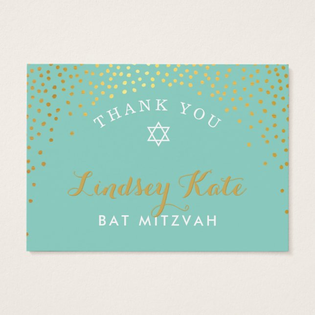 THANK YOU NOTE rustic spot confetti gold MINT (Back)