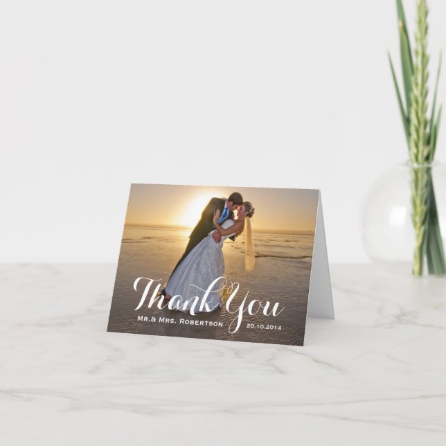 Thank You Note | Simple Wedding Photo (Front)
