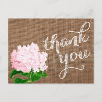 thank you note, thank you postcard, burlap
