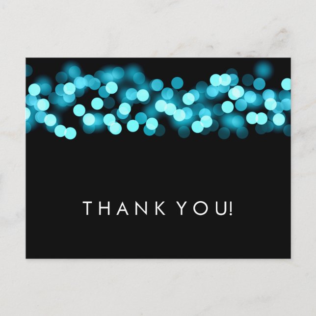 Thank You Note Turquoise Hollywood Glam Postcard (Front)