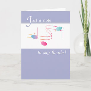 Thank You Note with Music Notes