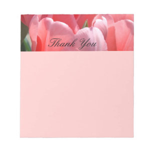 Thank You notepads Pink Tulips Spring Flowers
