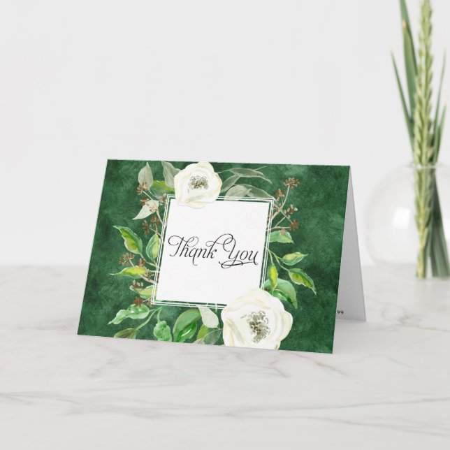 Thank You Notes Bridal Wedding Boho Leaf Wreath (Front)