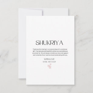 Thank you notes for Muslim Indian Weddings