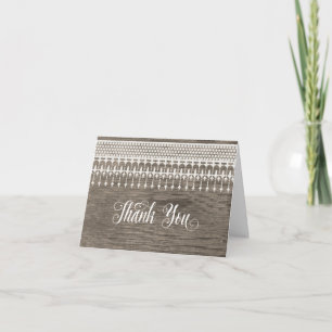 Thank You Notes Rustic Vintage Lace Barn Wood