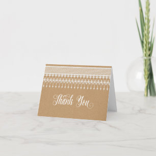 Thank You Notes Rustic Vintage Lace Kraft Paper