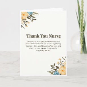 Thank You Nurse Card — Floral Patient Thank You