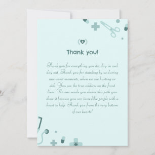 Thank You Nurse Card Healthcare Worker Appreciatio