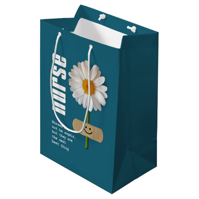 Thank You Nurse Daisy Design Gift Bags (Front Angled)
