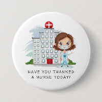 Thank You Nurse | Watercolor Illustration Button