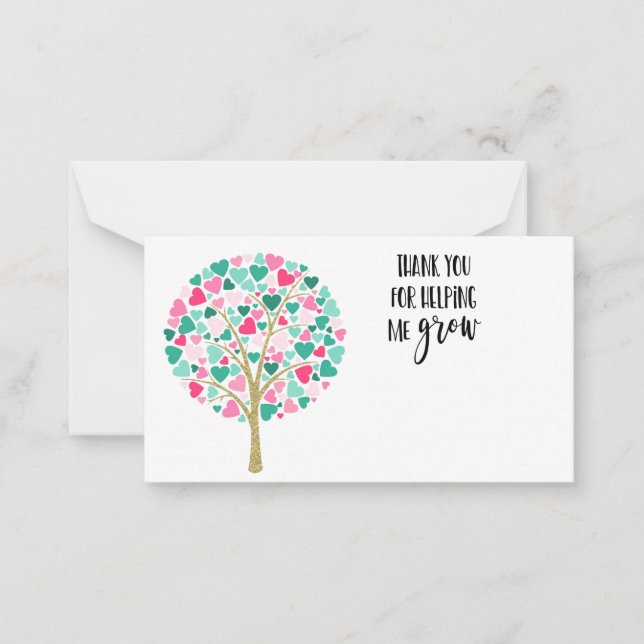 Thank you Nursery Teacher gift leaving florist Card (Front)