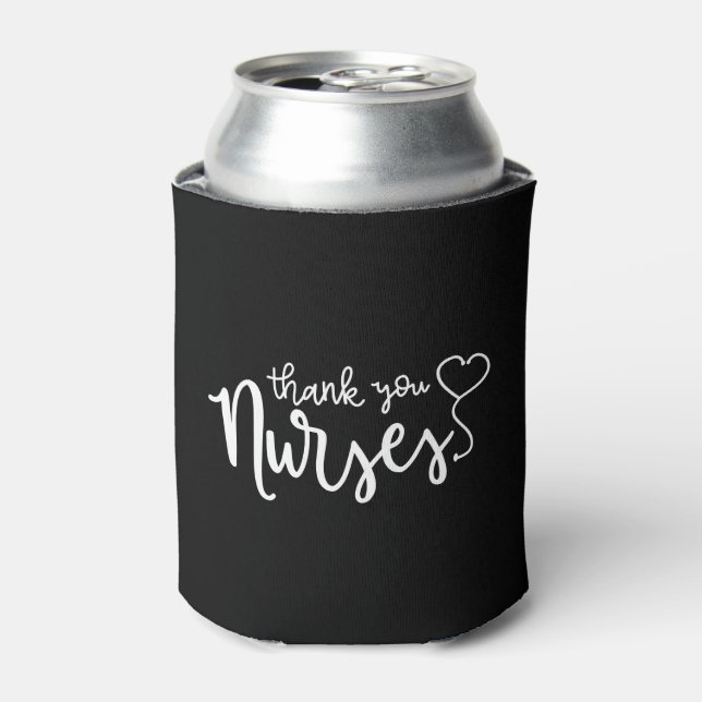 Thank You Nurses | Fancy Script Can Cooler (Can Front)