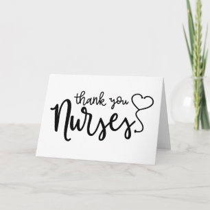 Thank You Nurses   Fancy Script Card