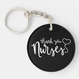 Thank You Nurses   Fancy Script Key Ring