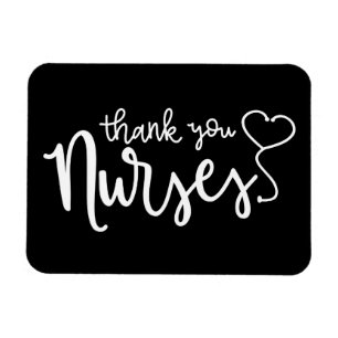Thank You Nurses   Fancy Script Magnet
