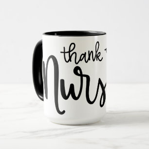 Thank You Nurses Fancy Script Mug