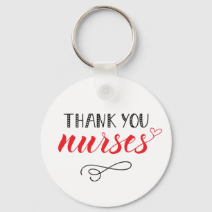 Thank You Nurses   Fun Font Key Ring