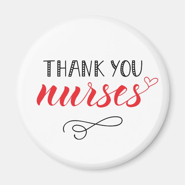 Thank You Nurses | Fun Font Magnet (Front)
