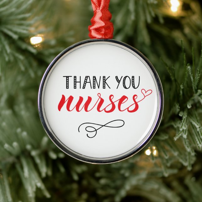 Thank You Nurses | Fun Font Metal Tree Decoration (Tree)
