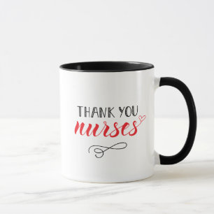 Thank You Nurses Fun Font Mug