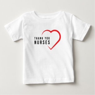 Thank You Nurses Heart Red Baby T-Shirt