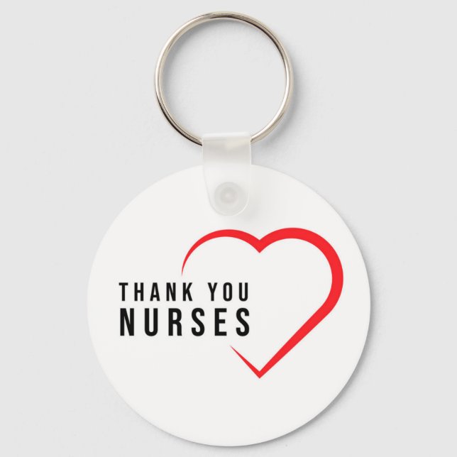 Thank You Nurses | Heart Red Key Ring (Front)