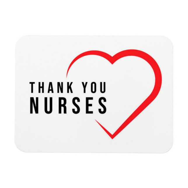 Thank You Nurses | Heart Red Magnet (Horizontal)