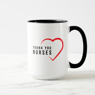Thank You Nurses   Heart Red Mug