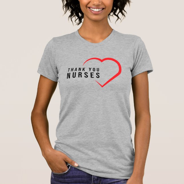 Thank You Nurses | Heart Red T-Shirt (Front)
