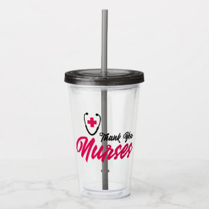 Thank You Nurses   Pink Acrylic Tumbler