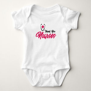 Thank You Nurses   Pink Baby Bodysuit