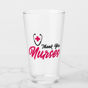 Thank You Nurses   Pink Glass