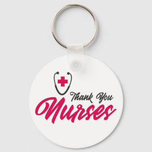 Thank You Nurses   Pink Key Ring