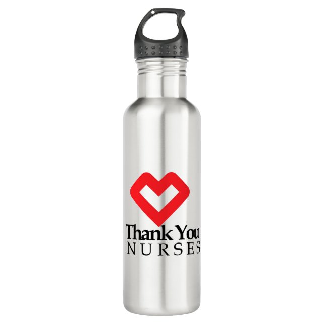 Thank You Nurses | Red Heart 710 Ml Water Bottle (Front)