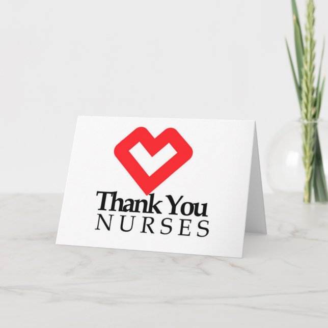 Thank You Nurses | Red Heart Card (Front)