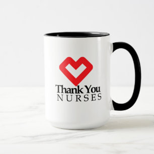 Thank You Nurses   Red Heart Mug