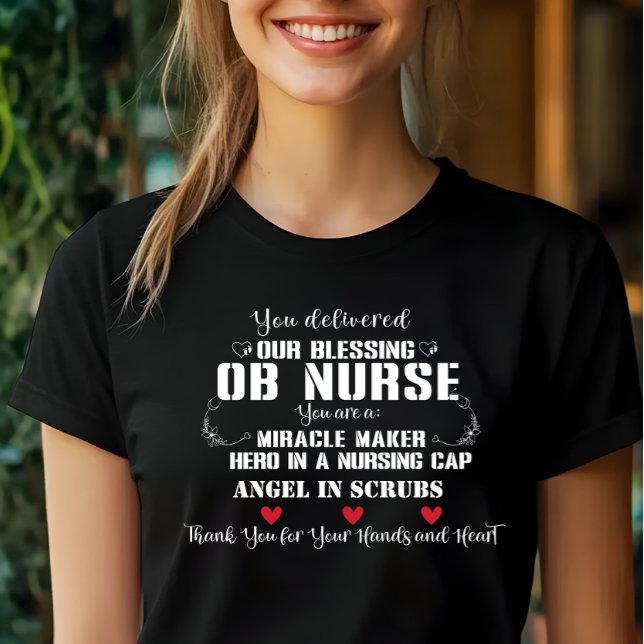 Thank you OB Nurse for Delivering our Miracle Tri-Blend Shirt (Creator Uploaded)
