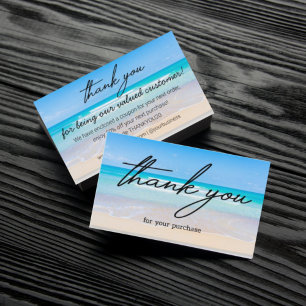 thank you ocean beach summer tropical business enclosure card