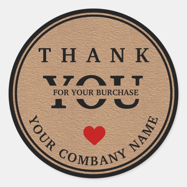 Thank you on craft paper sticker (Front)