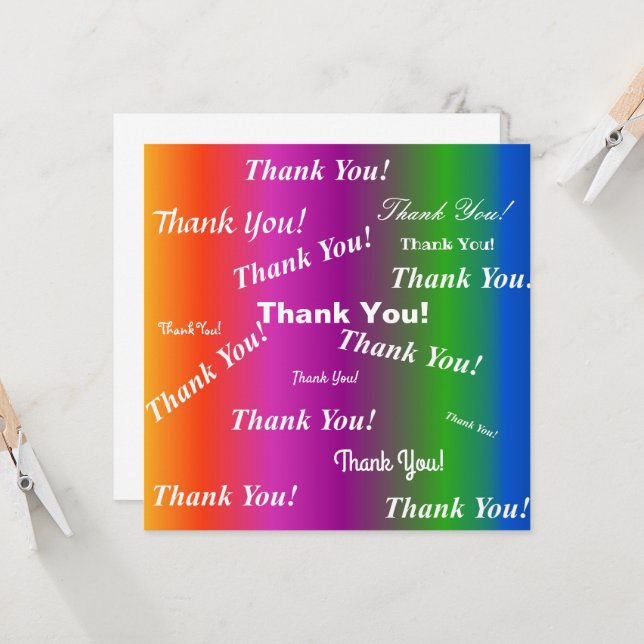 Thank You! on Rainbow Gradient Card (Front/Back In Situ)