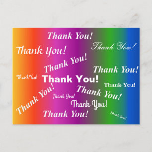 Thank You! on Rainbow Gradient Postcard