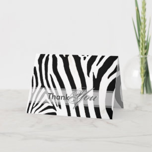 Thank You on the wild side, zebra - Customisable Card