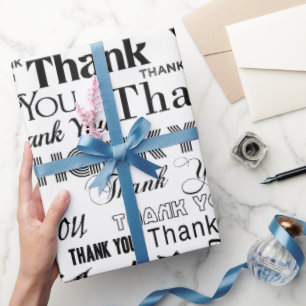 Thank You (on white) Wrapping Paper