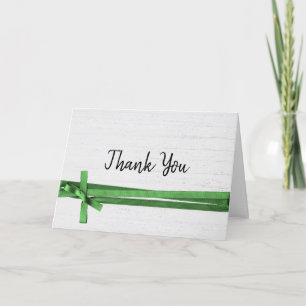 Thank You On Whitewashed Wood Card