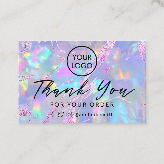  • thank you opal background business card (Front)